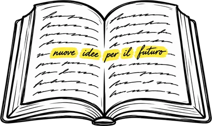 Libro aperto con le ultime parole evidenziate per sincronizzare il punto raggiunto